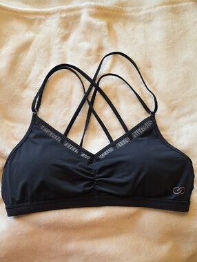 CALIA by Carrie Underwood Black Crisscross Strappy Sports Bra